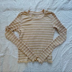 Yellow and white striped American eagle long sleeve